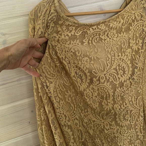 Tadashi Shoji Corded Floor Length Cape Gown - Picture 4 of 7